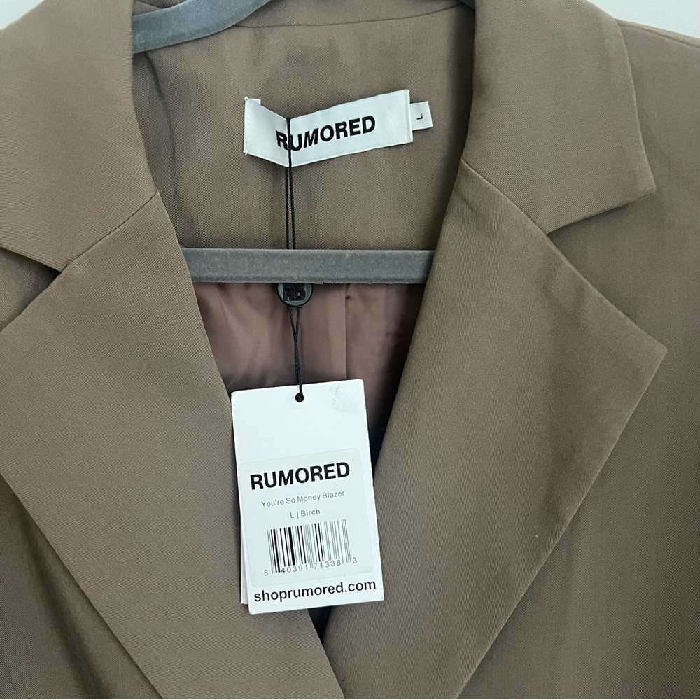 NEW Rumored You're So Money Blazer in Birch Brown Women's Large - Picture 5 of 7